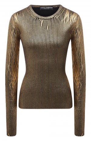 Шерстяной пуловер Dolce & Gabbana. Цвет: золотой