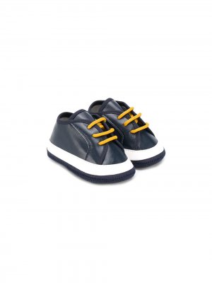 Кроссовки с контрастной шнуровкой Cesare Paciotti 4Us Kids. Цвет: синий
