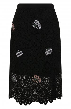 Кружевная мини-юбка с цветочной вышивкой Markus Lupfer. Цвет: чёрный