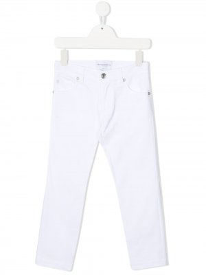 Узкие джинсы средней посадки Ermanno Scervino Junior. Цвет: белый