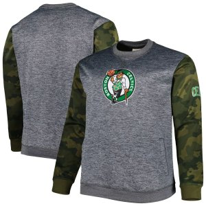 Мужской свитшот с камуфляжной прошивкой и фирменным логотипом Heather Charcoal Boston Celtics Big & Tall Fanatics