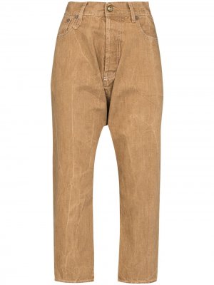 Укороченные джинсы с низким шаговым швом R13. Цвет: коричневый