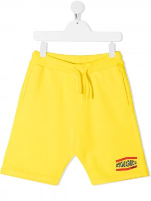 Спортивные шорты с логотипом Dsquared2 Kids. Цвет: желтый