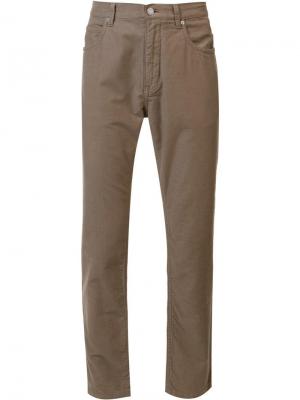 Классические узкие брюки чинос Helmut Lang. Цвет: коричневый