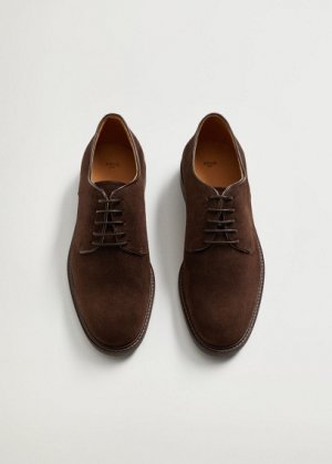Туфли блюхеры из спилка - Leo Mango. Цвет: коричневый
