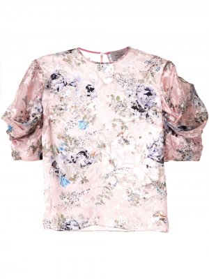 Блузка с цветочным принтом и оборками Preen By Thornton Bregazzi. Цвет: розовый