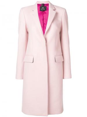 Однобортное пальто PS Paul Smith. Цвет: розовый