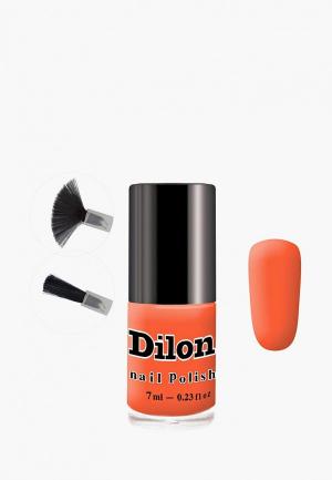 Лак для ногтей Dilon тон 2810, ультраоранжевый матовый, 7 мл. Цвет: оранжевый