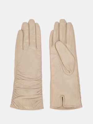 Кожаные перчатки ORSA. Цвет: бежевый