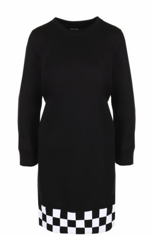 Мини-платье с длинным рукавом и контрастной отделкой Dsquared2. Цвет: черный