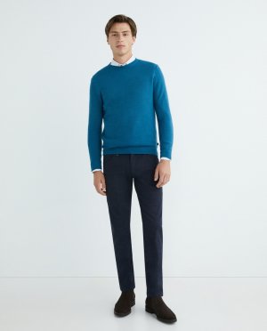 Мужской свитер с круглым вырезом , синий Florentino. Цвет: синий