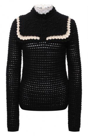 Шерстяной свитер Saint Laurent. Цвет: чёрный