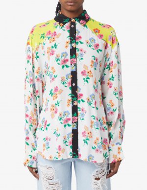 Рубашка с цветочным принтом , белый MSGM