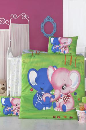 Baby Quilt Cover Set Victoria. Цвет: green, blue, pink