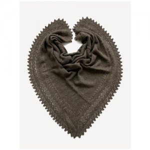 Серая шаль Маленькая мисс - Оренбургский пуховый платок (ОренбургШаль). Цвет: серый