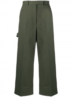 Укороченные брюки в стиле милитари Thom Browne. Цвет: зеленый
