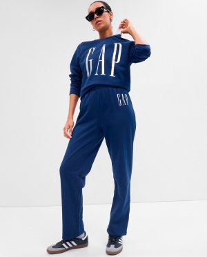 Женские брюки-джоггеры с логотипом Gap, синий GAP. Цвет: синий