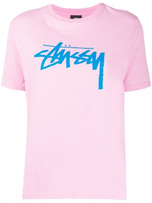 Футболка с логотипом Stussy. Цвет: розовый