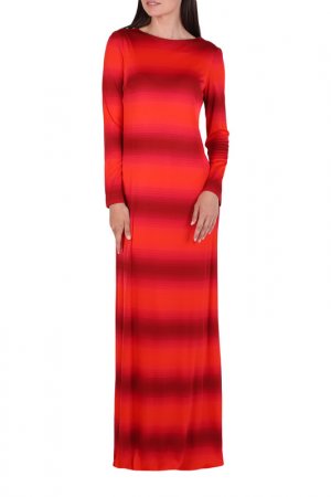 Платье Chapurin. Цвет: бордовый, красный, полоска