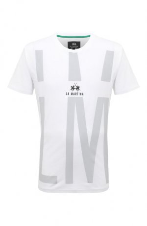 Хлопковая футболка La Martina. Цвет: белый