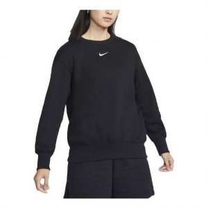 Толстовка (WMNS) Sportswear Phoenix Fleece Wide Fit Crew Neck Sweatshirt 'Black', черный Nike
