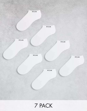 7 пар спортивных носков FCUK белого цвета French Connection