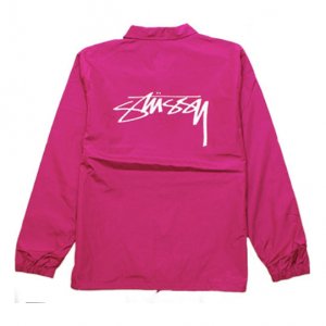 Куртка Back logo Printing Coach Jacket Unisex Rose Red, красный Stussy