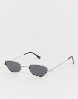 Серебристые солнцезащитные очки в тонкой оправе -Серебряный Jeepers Peepers