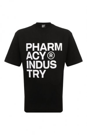 Хлопковая футболка Pharmacy Industry. Цвет: чёрный