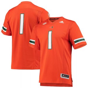 Мужская футбольная майка #1 оранжевого цвета Miami Hurricanes Team Premier adidas