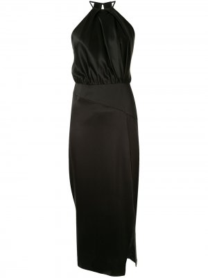 Коктейльное платье без рукавов с вырезом халтер Michelle Mason. Цвет: черный