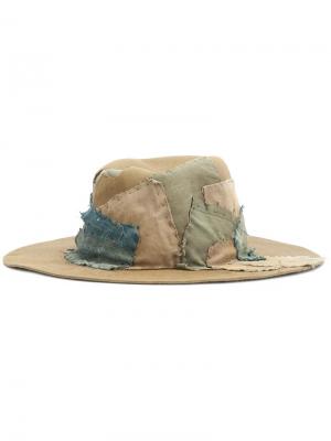Шляпа с заплатками Greg Lauren. Цвет: зелёный