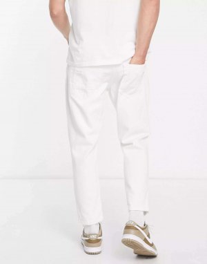 Белые укороченные зауженные джинсы с рвами Avi Only & Sons