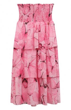Хлопковая юбка Blumarine. Цвет: розовый
