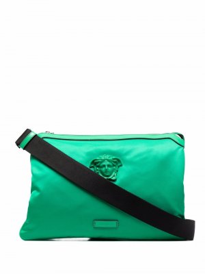 Сумка для ноутбука с вышитым логотипом Versace. Цвет: зеленый