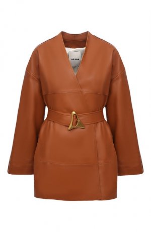 Кожаная куртка AERON. Цвет: коричневый