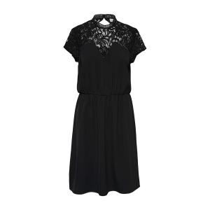 Платье с кружевными вставками на вырезе JACQUELINE DE YONG. Цвет: черный