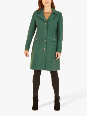 Пальто в стиле милитари на пуговицах , зеленый Yumi