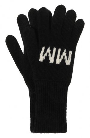 Шерстяные перчатки MM6. Цвет: чёрный