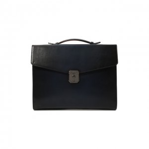 Кожаный портфель Santoni. Цвет: синий
