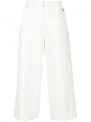 Укороченные широкие брюки Tibi. Цвет: белый