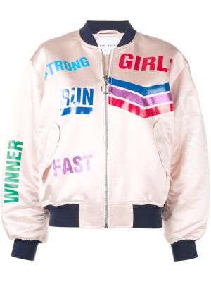 Куртка-бомбер с блестками Run Girl Mira Mikati. Цвет: розовый