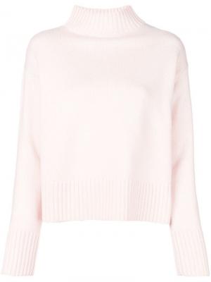Трикотажный свитер с высокой горловиной Yves Salomon. Цвет: розовый
