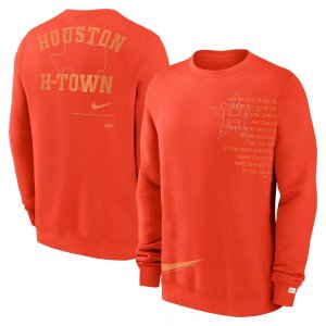 Мужской оранжевый флисовый пуловер свитшот Houston Astros Statement Ball Game Nike