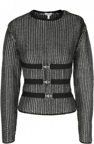 Пуловер с металлизированной нитью и поясом Loewe. Цвет: черный