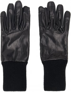 Черные короткие перчатки с ребристыми манжетами Rick Owens