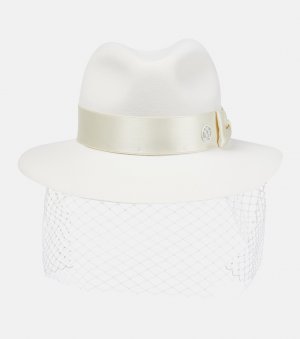 Свадебная шляпа-федора из шерстяного фетра генриетта , белый Maison Michel