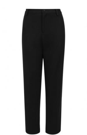 Шерстяные брюки прямого кроя с карманами Yohji Yamamoto. Цвет: черный