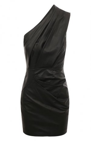 Кожаное платье Dondup. Цвет: чёрный