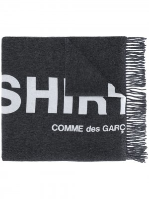 Шарф с графичным принтом и бахромой Comme Des Garçons Shirt. Цвет: серый